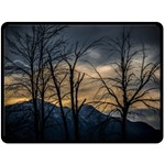 Tree silhouette at border of nahuel haupi lake, rio negro, argentina Fleece Blanket (Large)