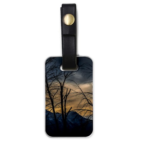 Tree silhouette at border of nahuel haupi lake, rio negro, argentina Luggage Tag (one side) from ArtsNow.com Front