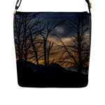 Tree silhouette at border of nahuel haupi lake, rio negro, argentina Flap Closure Messenger Bag (L)