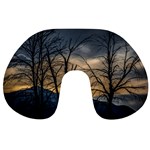 Tree silhouette at border of nahuel haupi lake, rio negro, argentina Travel Neck Pillow