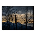 Tree silhouette at border of nahuel haupi lake, rio negro, argentina Two Sides Fleece Blanket (Small)