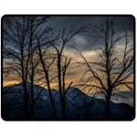 Tree silhouette at border of nahuel haupi lake, rio negro, argentina Two Sides Fleece Blanket (Medium)