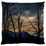 Tree silhouette at border of nahuel haupi lake, rio negro, argentina Large Premium Plush Fleece Cushion Case (One Side)