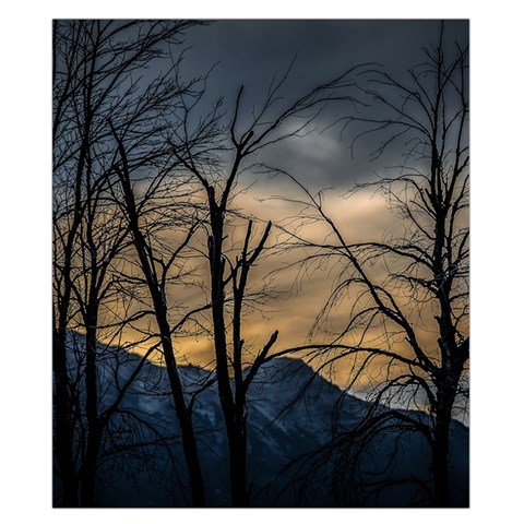 Tree silhouette at border of nahuel haupi lake, rio negro, argentina Duvet Cover Double Side (California King Size) from ArtsNow.com Back