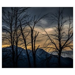 Tree silhouette at border of nahuel haupi lake, rio negro, argentina Zipper Large Tote Bag from ArtsNow.com Front