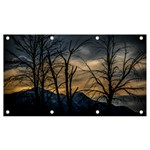 Tree silhouette at border of nahuel haupi lake, rio negro, argentina Banner and Sign 7  x 4 