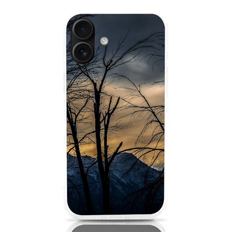 Tree silhouette at border of nahuel haupi lake, rio negro, argentina iPhone 16 Plus TPU UV Print Case from ArtsNow.com Front