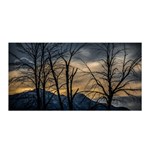 Tree Silhouette At Border Of Nahuel Haupi Lake, Rio Negro, Argentina Satin Wrap 35  x 70 