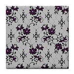 Elegant Purple Floral Jacquard Mesh Lace Fabric Tile Coaster