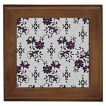 Elegant Purple Floral Jacquard Mesh Lace Fabric Framed Tile