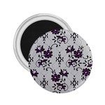 Elegant Purple Floral Jacquard Mesh Lace Fabric 2.25  Magnets