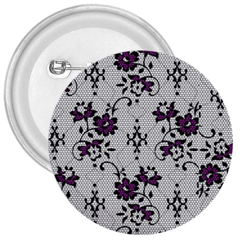 Elegant Purple Floral Jacquard Mesh Lace Fabric 3  Buttons from ArtsNow.com Front