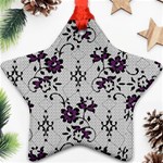 Elegant Purple Floral Jacquard Mesh Lace Fabric Ornament (Star)