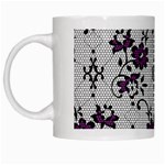 Elegant Purple Floral Jacquard Mesh Lace Fabric White Mug