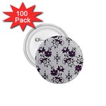 Elegant Purple Floral Jacquard Mesh Lace Fabric 1.75  Buttons (100 pack) 