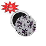 Elegant Purple Floral Jacquard Mesh Lace Fabric 1.75  Magnets (100 pack) 