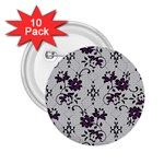 Elegant Purple Floral Jacquard Mesh Lace Fabric 2.25  Buttons (10 pack) 