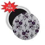 Elegant Purple Floral Jacquard Mesh Lace Fabric 2.25  Magnets (10 pack) 