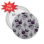 Elegant Purple Floral Jacquard Mesh Lace Fabric 2.25  Buttons (100 pack) 