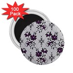 Elegant Purple Floral Jacquard Mesh Lace Fabric 2.25  Magnets (100 pack) 