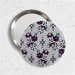 Elegant Purple Floral Jacquard Mesh Lace Fabric 2.25  Handbag Mirrors