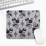 Elegant Purple Floral Jacquard Mesh Lace Fabric Large Mousepad