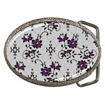 Elegant Purple Floral Jacquard Mesh Lace Fabric Belt Buckles