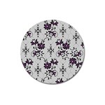 Elegant Purple Floral Jacquard Mesh Lace Fabric Magnet 3  (Round)