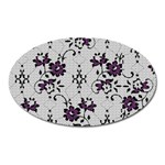 Elegant Purple Floral Jacquard Mesh Lace Fabric Oval Magnet