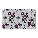 Elegant Purple Floral Jacquard Mesh Lace Fabric Magnet (Rectangular)