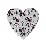 Elegant Purple Floral Jacquard Mesh Lace Fabric Heart Magnet