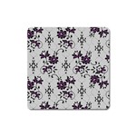 Elegant Purple Floral Jacquard Mesh Lace Fabric Square Magnet