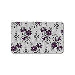 Elegant Purple Floral Jacquard Mesh Lace Fabric Magnet (Name Card)