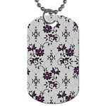 Elegant Purple Floral Jacquard Mesh Lace Fabric Dog Tag (One Side)