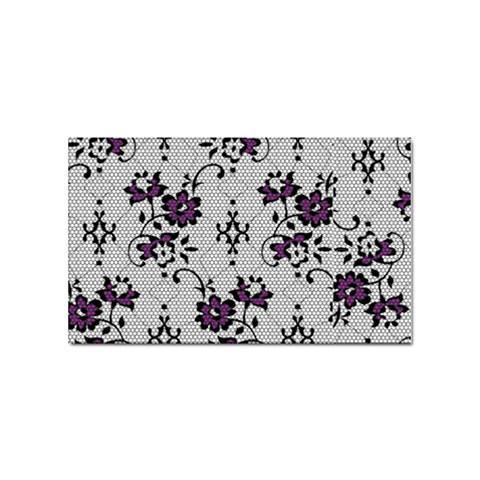 Elegant Purple Floral Jacquard Mesh Lace Fabric Sticker Rectangular (10 pack) from ArtsNow.com Front