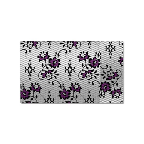 Elegant Purple Floral Jacquard Mesh Lace Fabric Sticker Rectangular (100 pack) from ArtsNow.com Front