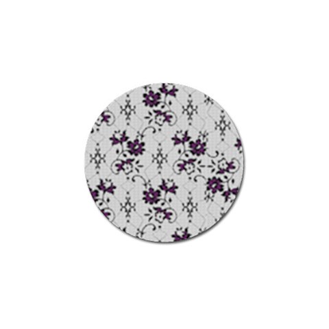 Elegant Purple Floral Jacquard Mesh Lace Fabric Golf Ball Marker from ArtsNow.com Front