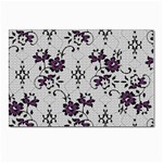 Elegant Purple Floral Jacquard Mesh Lace Fabric Postcards 5  x 7  (Pkg of 10)