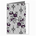 Elegant Purple Floral Jacquard Mesh Lace Fabric Greeting Card