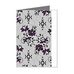 Elegant Purple Floral Jacquard Mesh Lace Fabric Mini Greeting Card