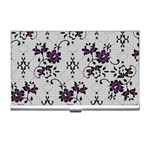 Elegant Purple Floral Jacquard Mesh Lace Fabric Business Card Holder