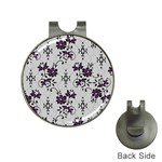 Elegant Purple Floral Jacquard Mesh Lace Fabric Hat Clips with Golf Markers