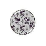 Elegant Purple Floral Jacquard Mesh Lace Fabric Hat Clip Ball Marker