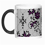 Elegant Purple Floral Jacquard Mesh Lace Fabric Morph Mug