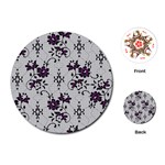 Elegant Purple Floral Jacquard Mesh Lace Fabric Playing Cards Single Design (Round)