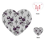 Elegant Purple Floral Jacquard Mesh Lace Fabric Playing Cards Single Design (Heart)