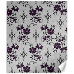 Elegant Purple Floral Jacquard Mesh Lace Fabric Canvas 8  x 10 