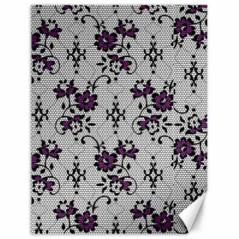 Elegant Purple Floral Jacquard Mesh Lace Fabric Canvas 18  x 24  from ArtsNow.com 17.8 x23.08  Canvas - 1