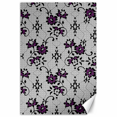 Elegant Purple Floral Jacquard Mesh Lace Fabric Canvas 20  x 30  from ArtsNow.com 19.62 x28.9  Canvas - 1