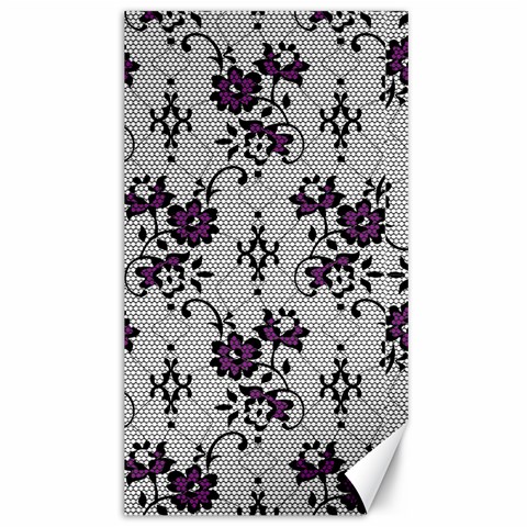 Elegant Purple Floral Jacquard Mesh Lace Fabric Canvas 40  x 72  from ArtsNow.com 39.28 x69.23  Canvas - 1